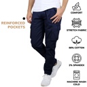 Navy & Navy & Navy 34 3-Pack Men's Flex-Stretch Cotton Cargo Pants, 31-Inch Inseam - Comfortable and Durable